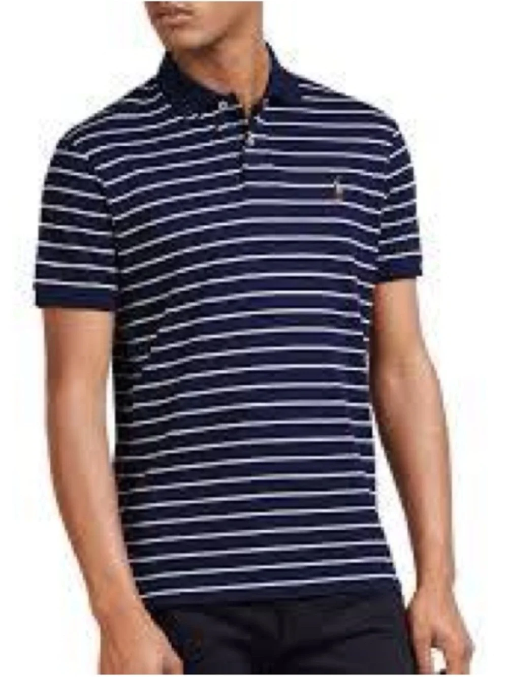 Ralph Lauren Navy & White Stripe Polo 1202